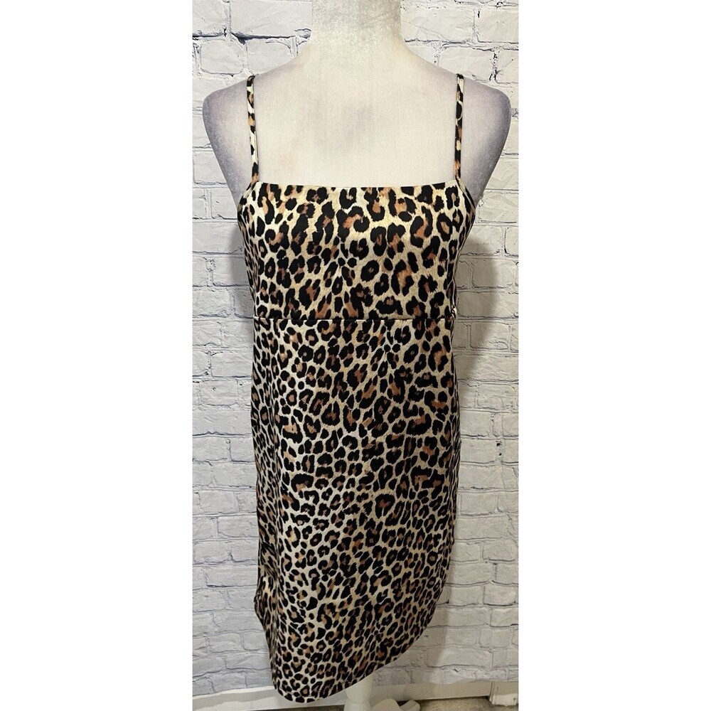 NWT ZARA TRAFALUC Dress Brown And Black Leopard Animal Print Size Medium